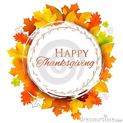 Happy Thanksgiving celebration background with maple leaf Vector Illustration