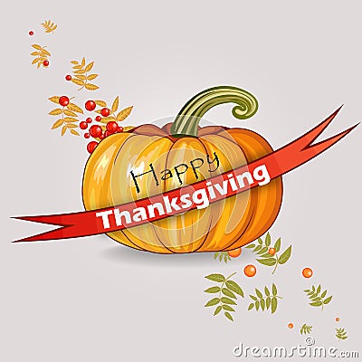 Happy Thanksgiving composition on white. Vector eps 10. Vector Illustration