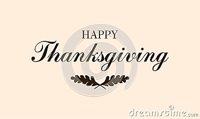 Happy Thanksgiving Day celebrations greeting card design with hanging maple leaves on grey background. Vector Illustration