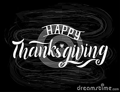 Happy Thanksgiving Day lettering Cartoon Illustration