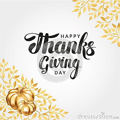 Happy thanksgiving day lettering Vector Illustration