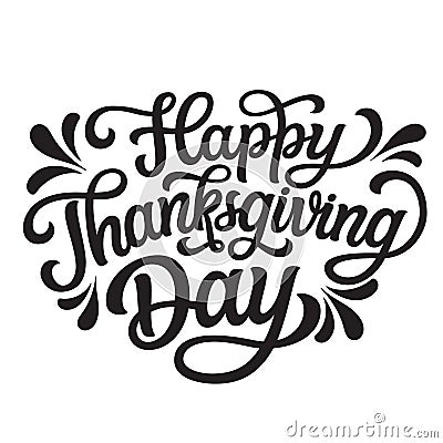 Happy Thanksgiving day, lettering Vector Illustration
