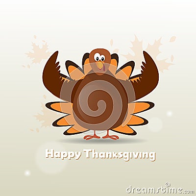 Happy Thanksgiving Day Turkey Autumn Traditional Holiday Banner Vector Illustration