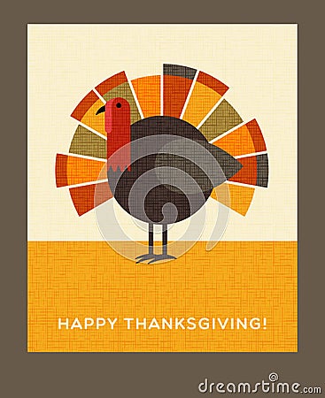 Happy Thanksgiving turkey card Vector Illustration