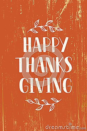 Happy Thanksgiving - hand drawn lettering typography Vector Illustration