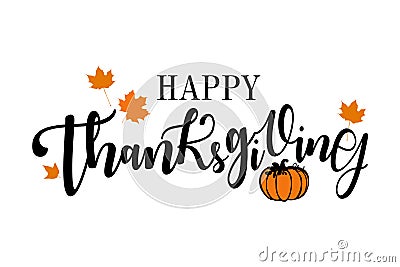 Happy Thanksgiving lettering Stock Photo