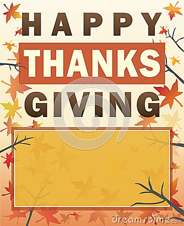Happy Thanksgiving Poster with personalized message Vector Illustration