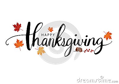 Happy Thanksgiving Text Calligraphy Vector illustration Cartoon Illustration