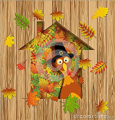 Happy Thanksgiving Turkey Vector Illustration