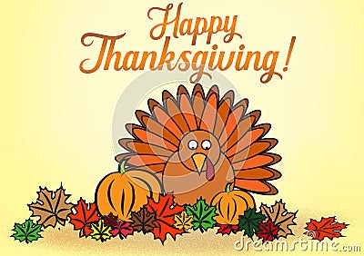 Happy Thanksgiving wishes as a digital card design Stock Photo