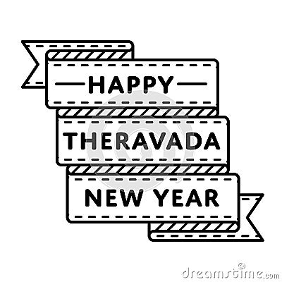 Happy Theravada New Year greeting emblem Vector Illustration