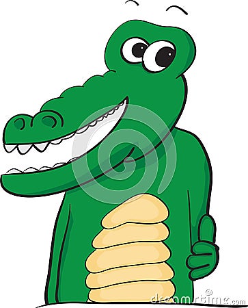 Happy thumbs up alligator Vector Illustration