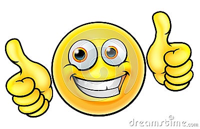 Happy Thumbs Up Emoji Emoticon Vector Illustration