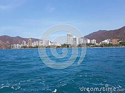 Beach from the sea Stock Photo