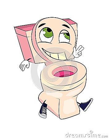 Happy toilet cartoon Cartoon Illustration