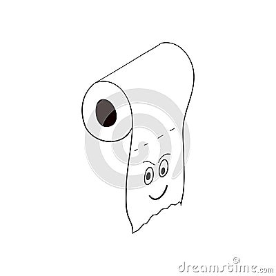 Happy toilet paper roll with smile Vector Illustration