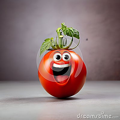 Happy Tomato Stock Photo
