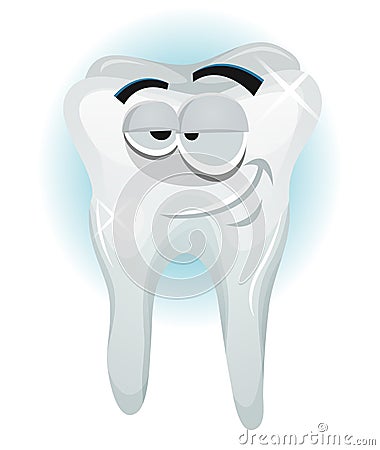 Happy Tooth Character Smiling Vector Illustration