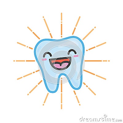 Happy tooth kawaii vector illustration Vector Illustration