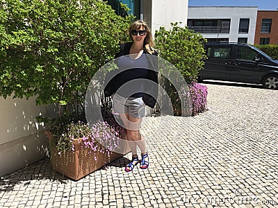 Happy Tourist In Oeiras, Portugal. Editorial Stock Photo