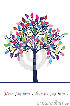 Happy tree with place for text Vector Illustration