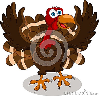 Happy turkey cartoon Cartoon Illustration