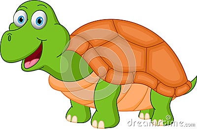 Happy turtle cartoon Vector Illustration