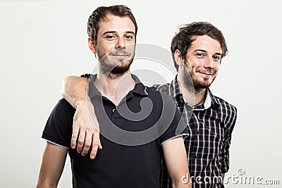 Happy Twins Stock Photo