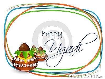 Happy Ugadi Cartoon Illustration