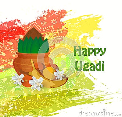 Happy Ugadi card Vector Illustration