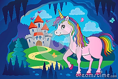 Happy unicorn topic image 4 Vector Illustration