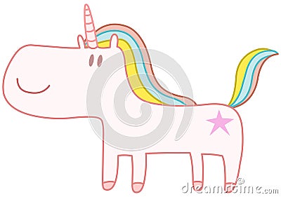 Happy unicorn Vector Illustration