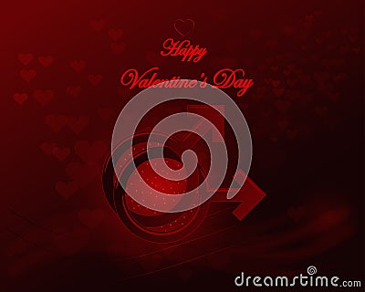 Happy Valentine, two Red gradient male hearts greeting Stock Photo