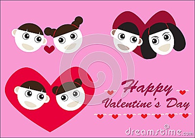 Happy valentine couples Vector Illustration