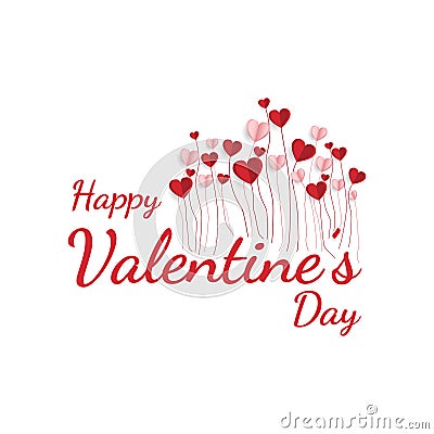 Happy valentine day. with creative love composition Vector Illustration