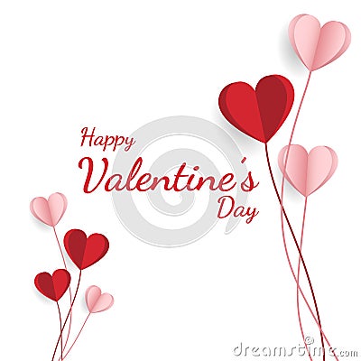 Happy valentine day. with creative love composition Vector Illustration