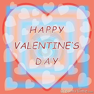Happy valentine day with heart background Vector Illustration
