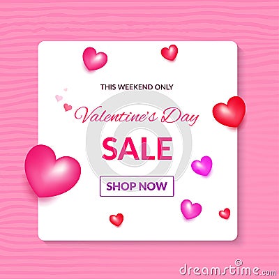 Happy Valentine Day lovely greeting with couples. Valentines day paper cutting origami style graphic. Stock Photo