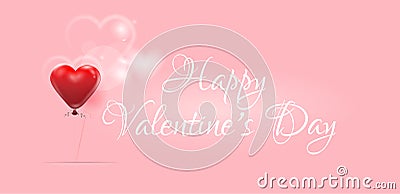 Happy valentine day,red heart shaped balloons,lovely card with heart,creative drawn hands made text,elements,love,flyers, Stock Photo