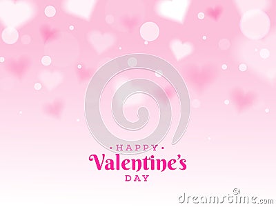 Happy Valentine`s Day background decorated with Blur heart shapes. Stock Photo