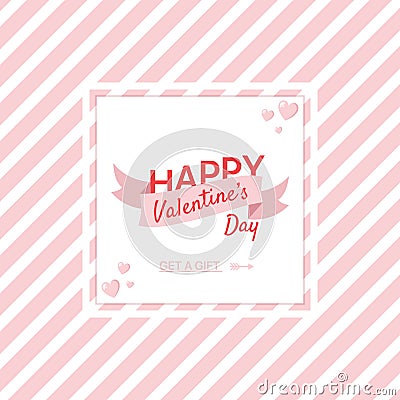 Happy Valentine's day banner. Greeting lovely valentines postcard. Banner for social media with valentine's wishes. Vector Illustration