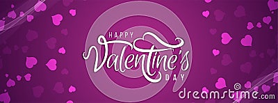 Happy Valentine`s Day banner stylish template Vector Illustration