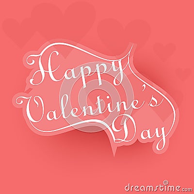 Happy valentines day calligraphic stylish font col Vector Illustration
