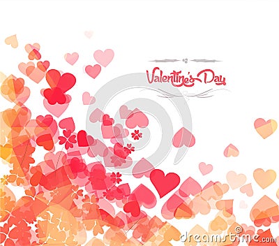 Happy Valentine's day card hearts light background Stock Photo