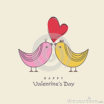 Happy Valentines Day celebration with cute love bird. Stock Photo