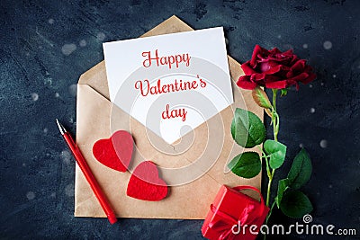 Happy Valentine`s day. Congratulatory background by St. Valentine`s Day Stock Photo