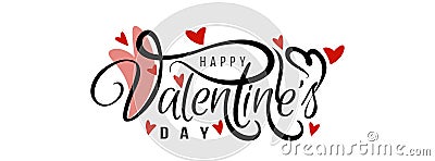 Happy Valentine`s day elegant love banner template Vector Illustration