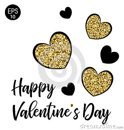 Happy Valentine`s Day. 14 Fabruary. Vector background wiht heart Vector Illustration