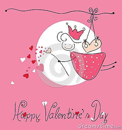 Happy valentine`s day greeting card Vector Illustration