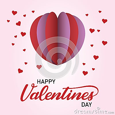 Happy Valentine`s Day with Heart Pop Stock Photo